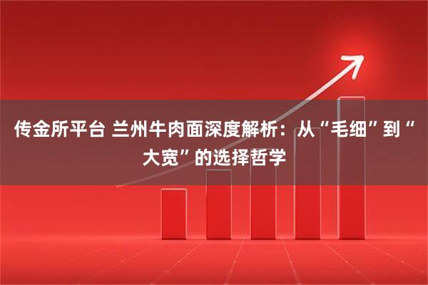 传金所平台 兰州牛肉面深度解析：从“毛细”到“大宽”的选择哲学